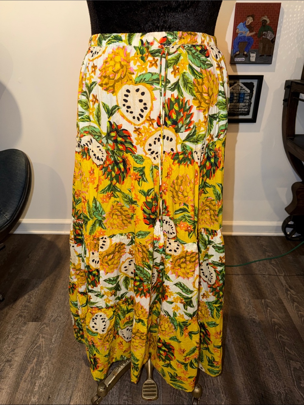 Philosophy Yellow Floral Tropical Maxi Skirt